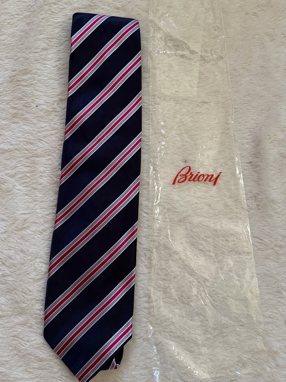 Brioni silk stripe tie NWOT